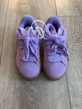 Puma x Fenty Kids Lavender Suede Lace-Up Sneakers